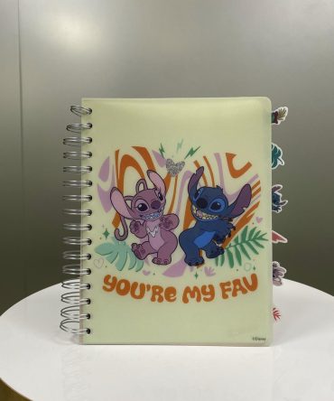 LIBRETA CON SEPARADORES STITCH Y ANGEL