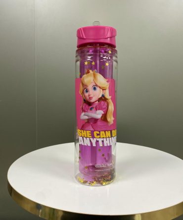 BOTELLA CON PITILLO GLITTER PEACH