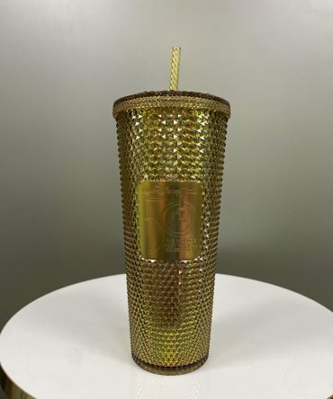 VASO CON PITILLO STARBUCKS DORADO