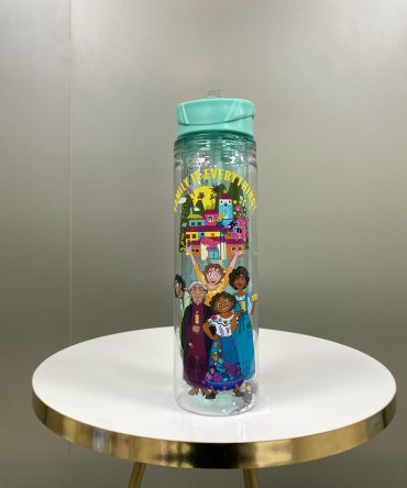 BOTELLA CON PITILLO GLITTER ENCANTO FAMILIA 550ML